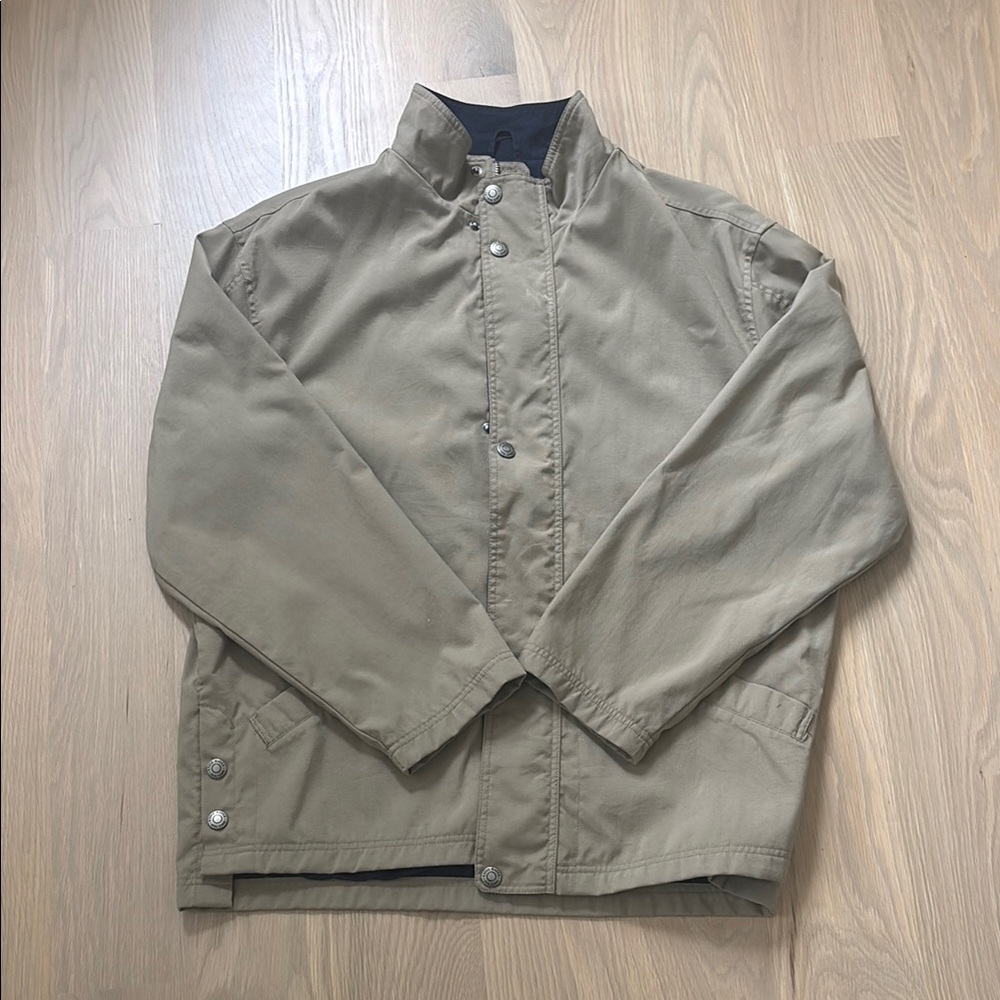 Tan and Navy Rain Jacket